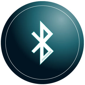 An icon that represents the bluetooth feature